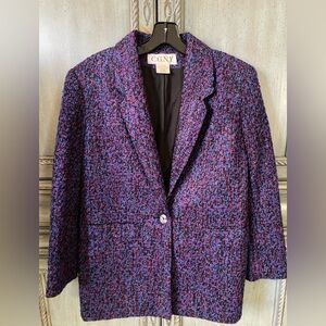 Women's Purple Tweed (Rayon/Silk) Jacket